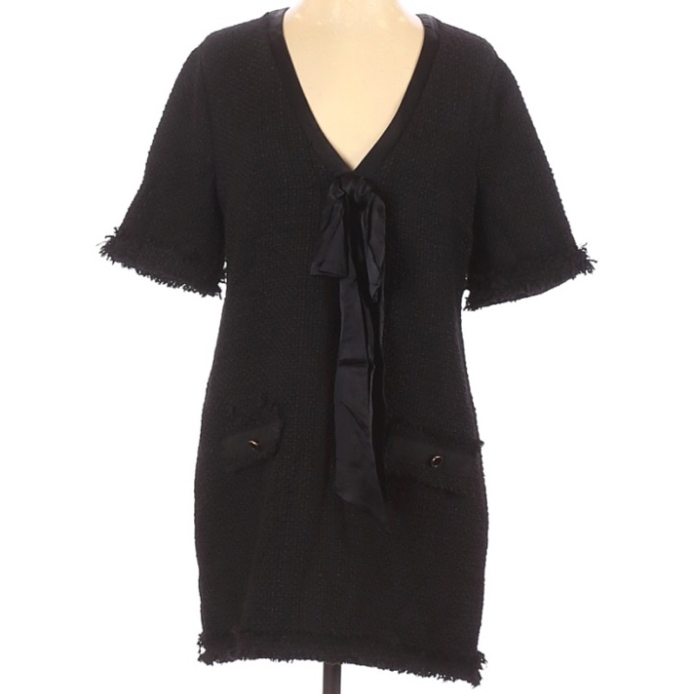 NWT Black Zara Sweater Dress w/Bow